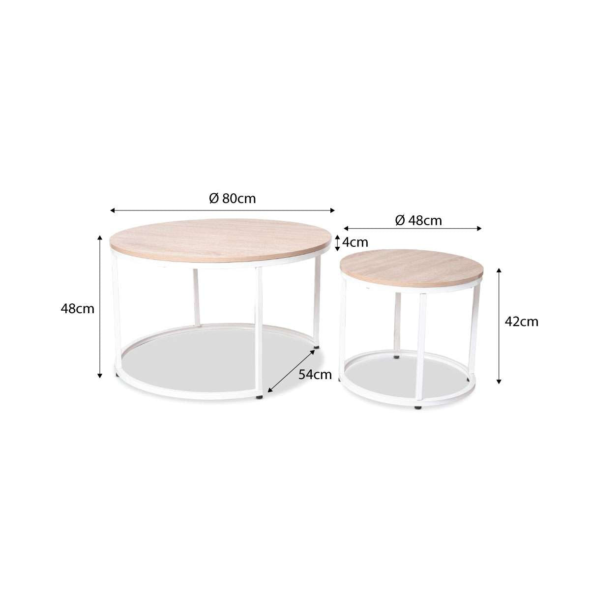 Vigo Nesting Coffee Tables White | Home Furniture | Mocka NZ