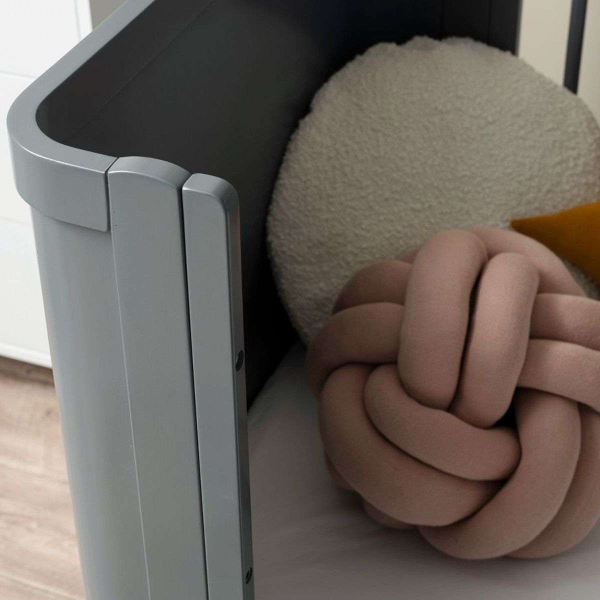 Orlando Cot Toddler Bed Conversion - Charcoal - Mocka New Zealand