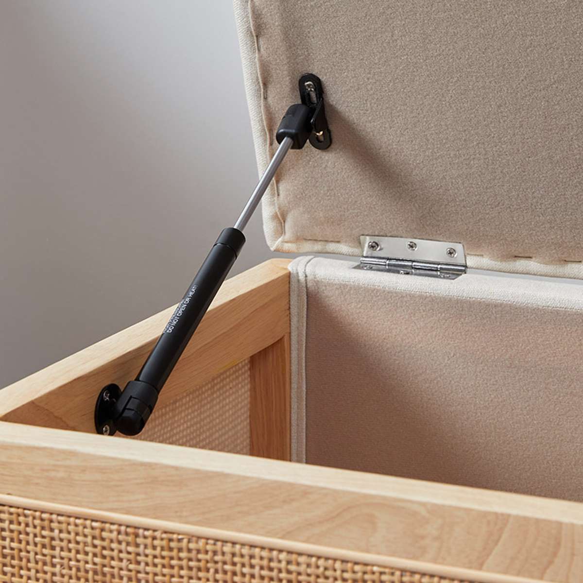 Rattan and Linen Look Storage Box - Natural | Home Furniture