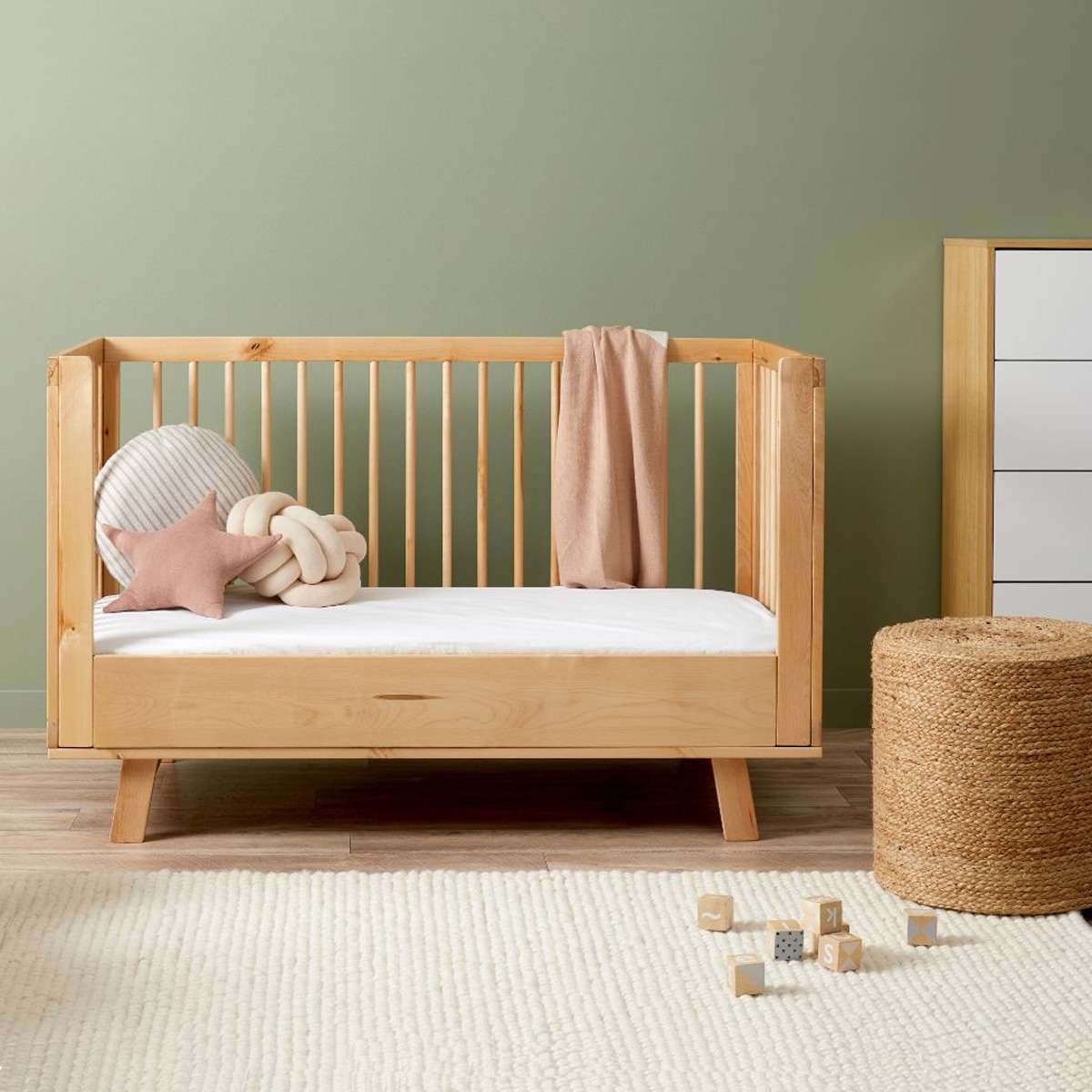 Aspen Cot Toddler Bed Conversion - Natural Birch - Mocka New Zealand