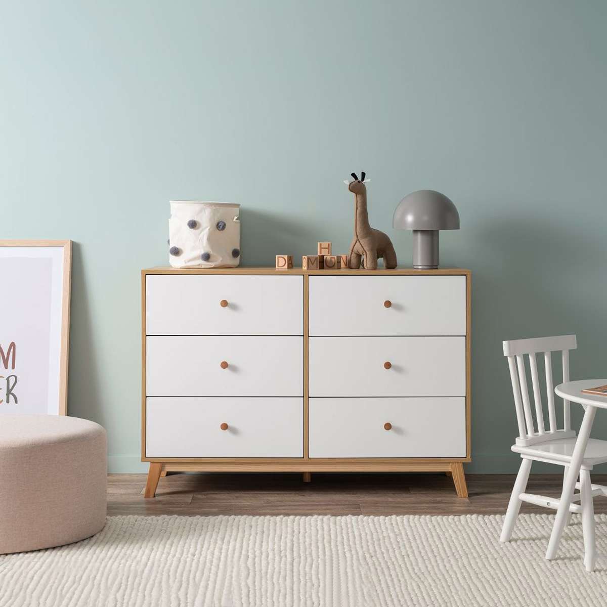 Aspen White Natural Seven Piece Nursery Furniture Set - Mocka New Zealand