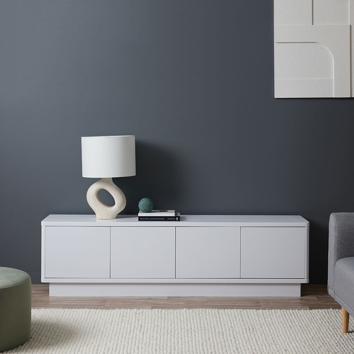 Oslo Entertainment Unit - White - Mocka New Zealand