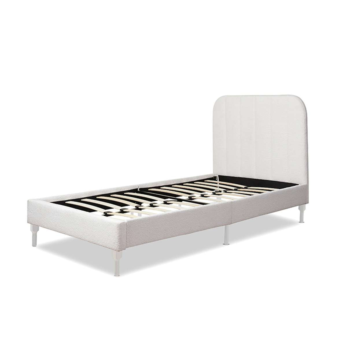 Belinda Boucle Teddy King Single Bed - Ivory - Mocka New Zealand