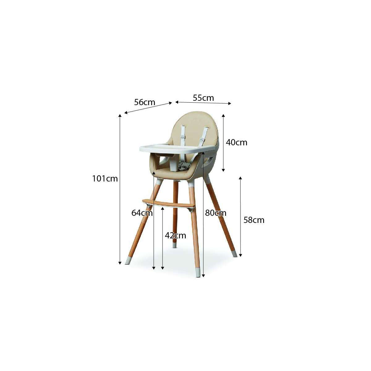 Aiden Highchair - Latte - Mocka New Zealand
