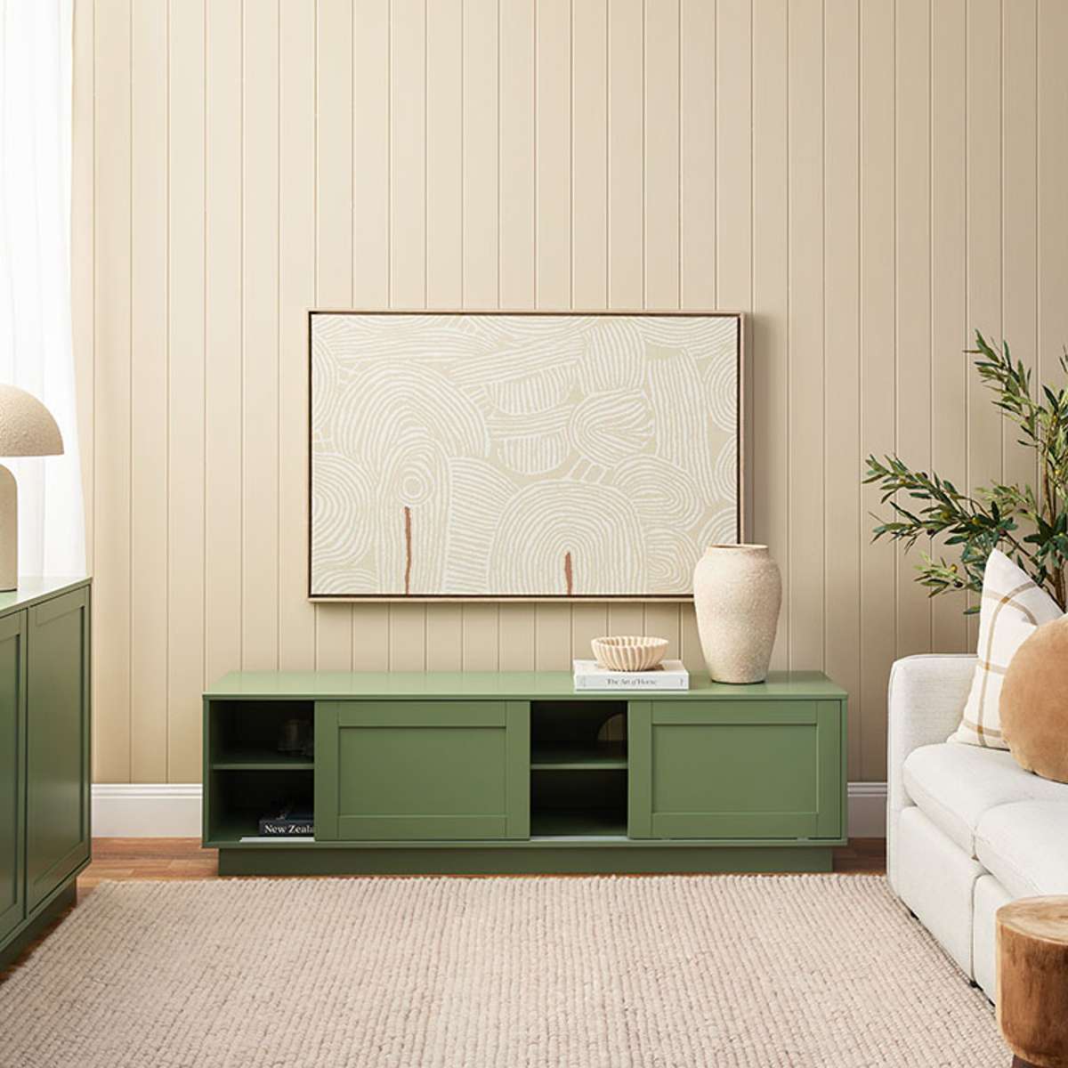 Eros Entertainment Unit - Sage Green - Mocka New Zealand