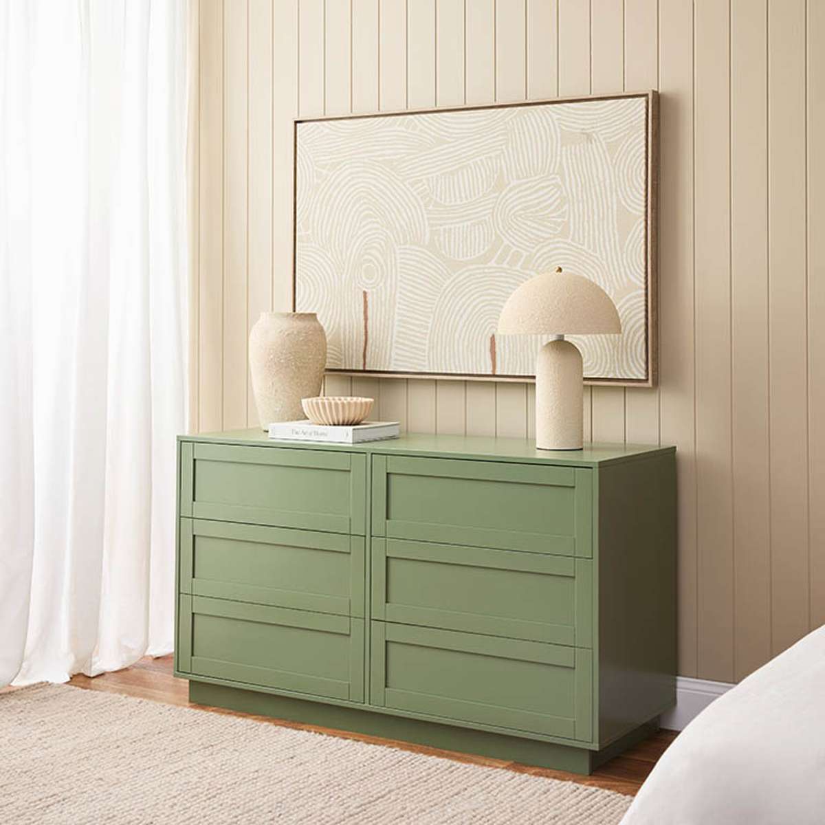 Eros Six Drawer - Sage Green - Mocka New Zealand