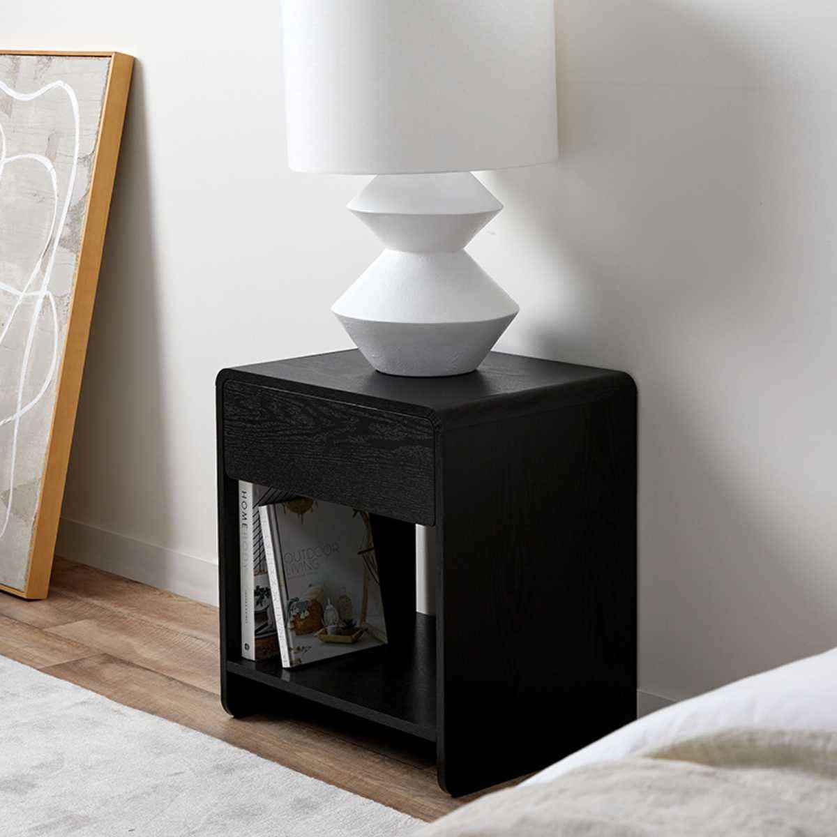 Owen Bedside Table - Black - Mocka New Zealand
