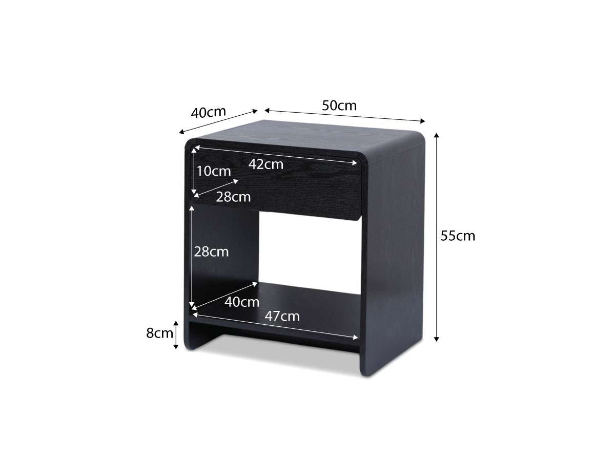 Owen Bedside Table - Black - Mocka New Zealand