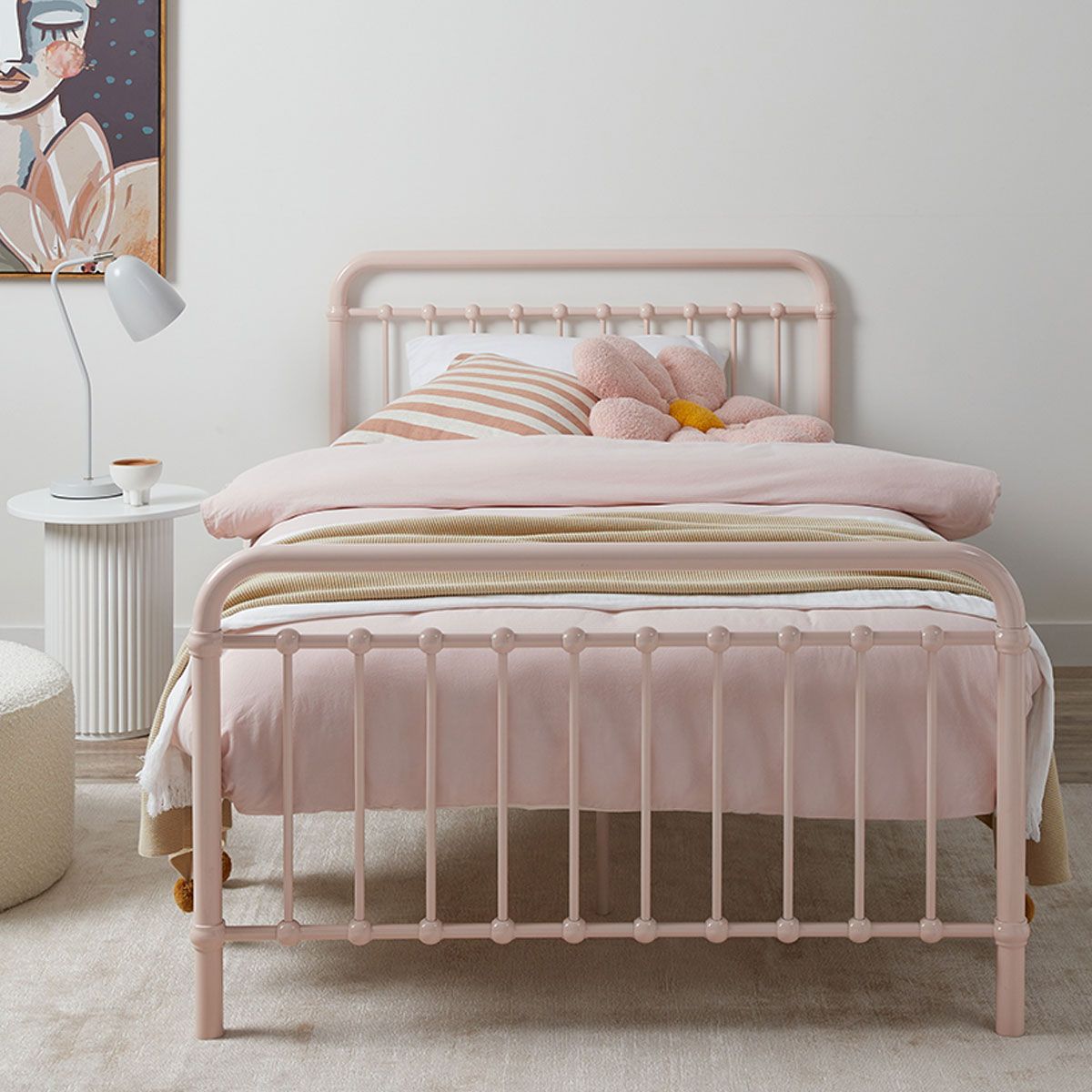 Sonata Bed - King Single - Pink - Mocka New Zealand