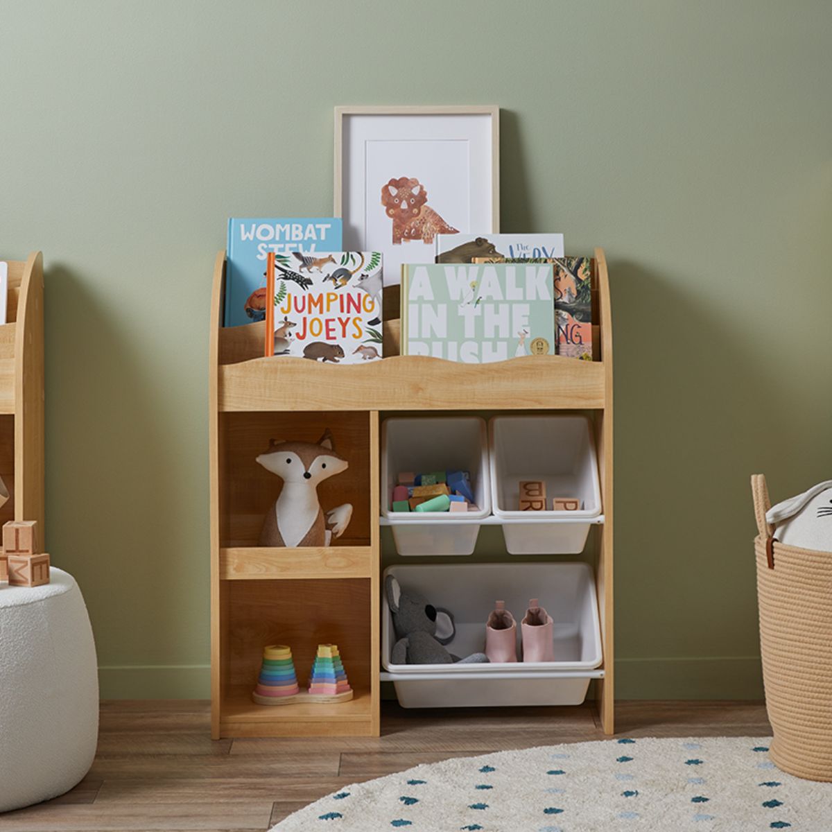 Theo Kids Bookshelf and Tub Organiser - Mocka New Zealand