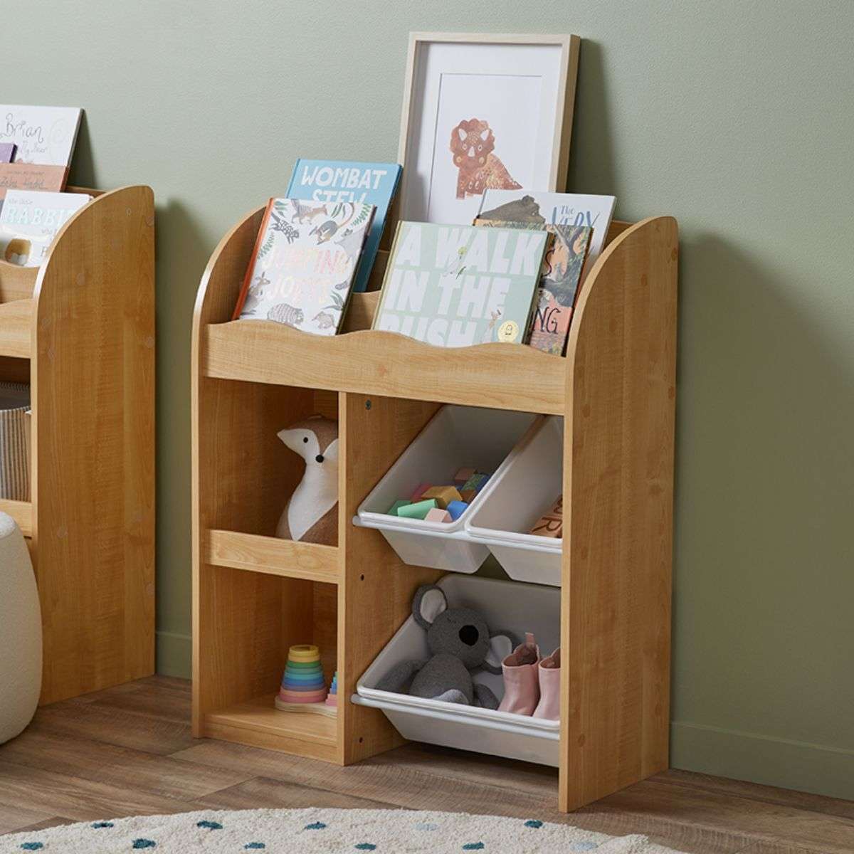 Theo Kids Bookshelf and Tub Organiser Kids Mocka NZ