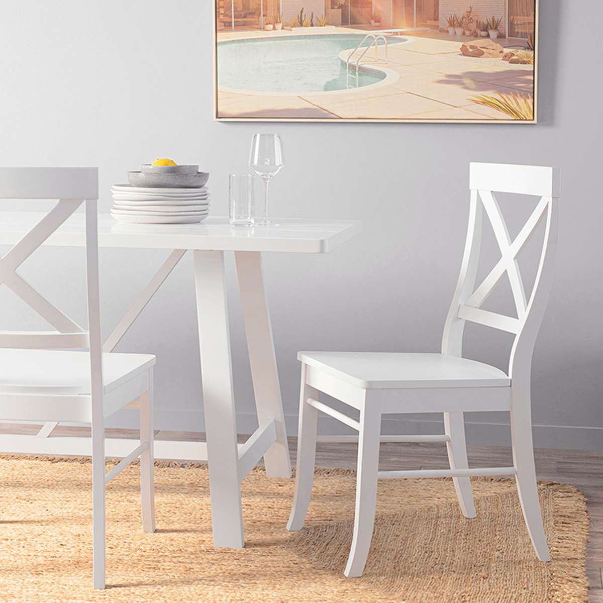 Mocka Hamptons Dining Chair Set of White Dining Furniture