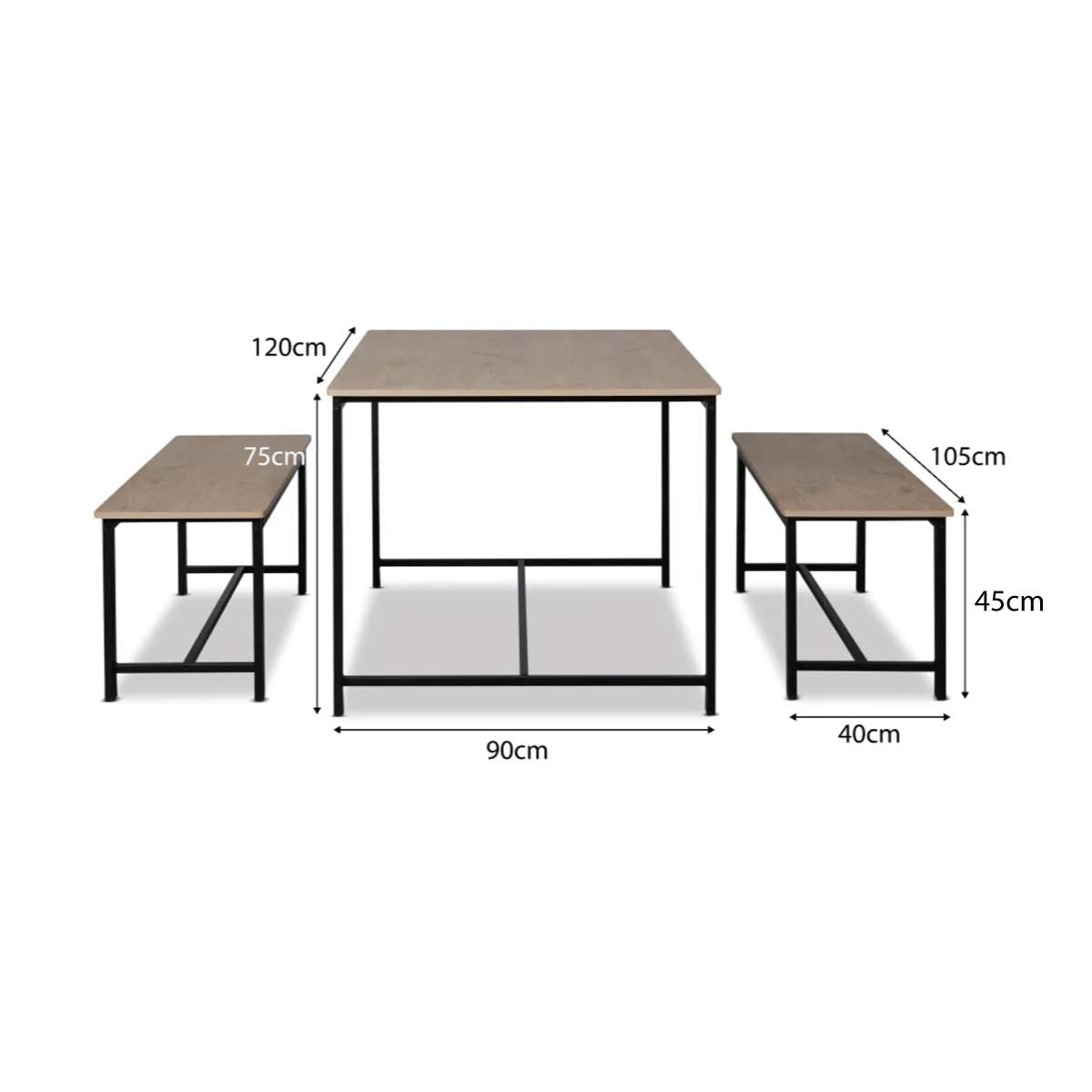 Reese 4 Seater Dining Set - Black - Mocka New Zealand