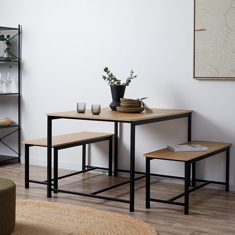 Reese 4 Seater Dining Set - Black - Mocka New Zealand