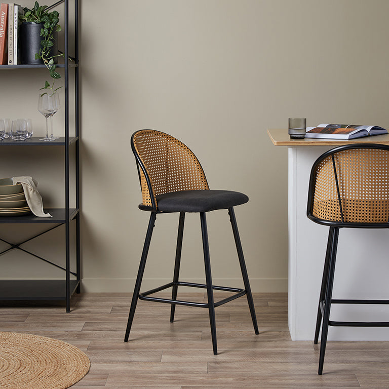 Avila Bar Stool Black Mocka NZ