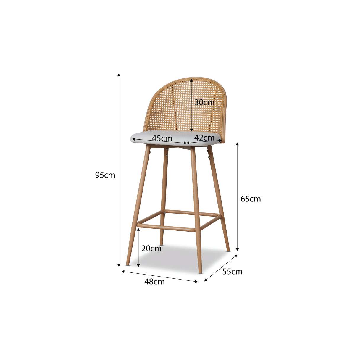Avila Bar Stool - Natural - Mocka New Zealand