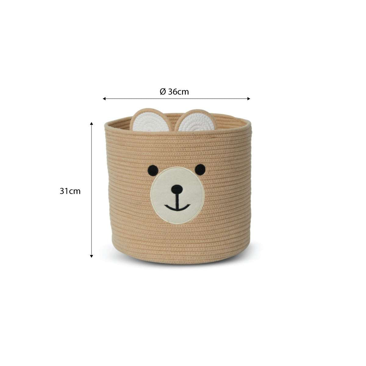 Bear Round Basket - Mocka New Zealand