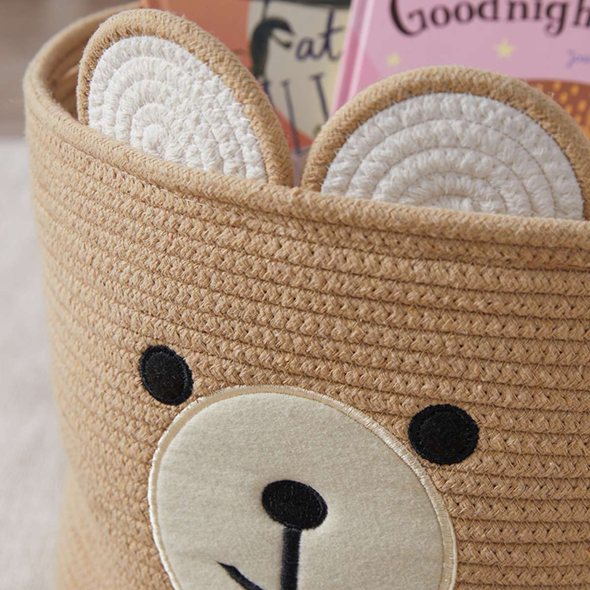Bear Round Basket - Mocka New Zealand