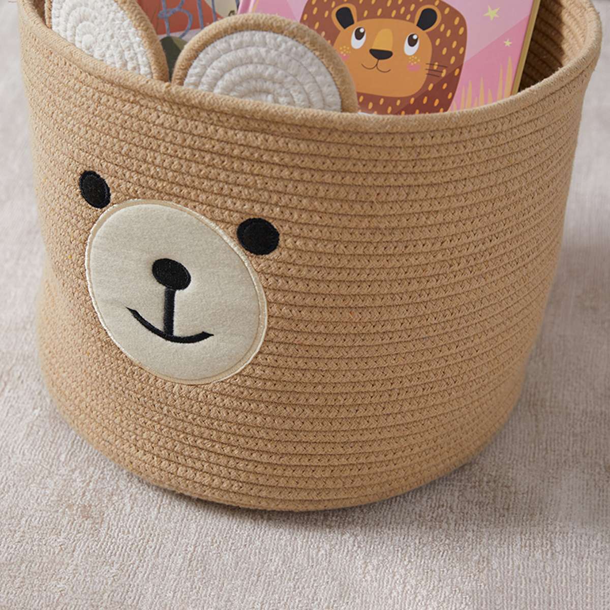 Bear Round Basket - Mocka New Zealand