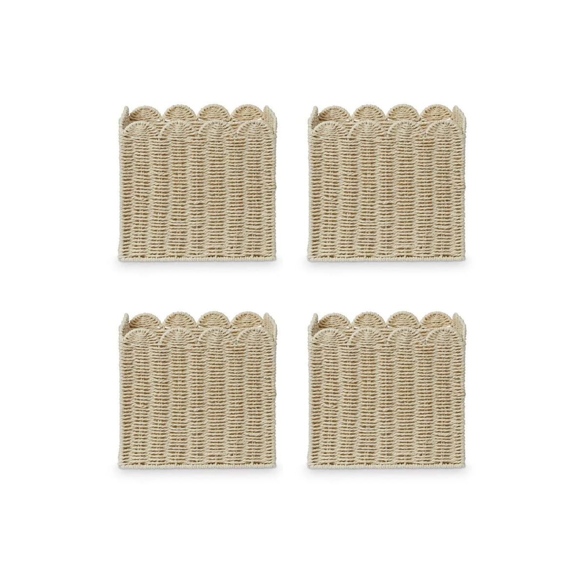 Scalloped Cube Basket - Bundle of Four - Mocka New Zealand
