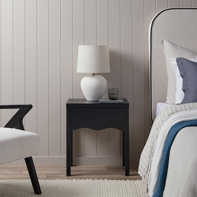 Malena Bedside Table - Black - Mocka New Zealand