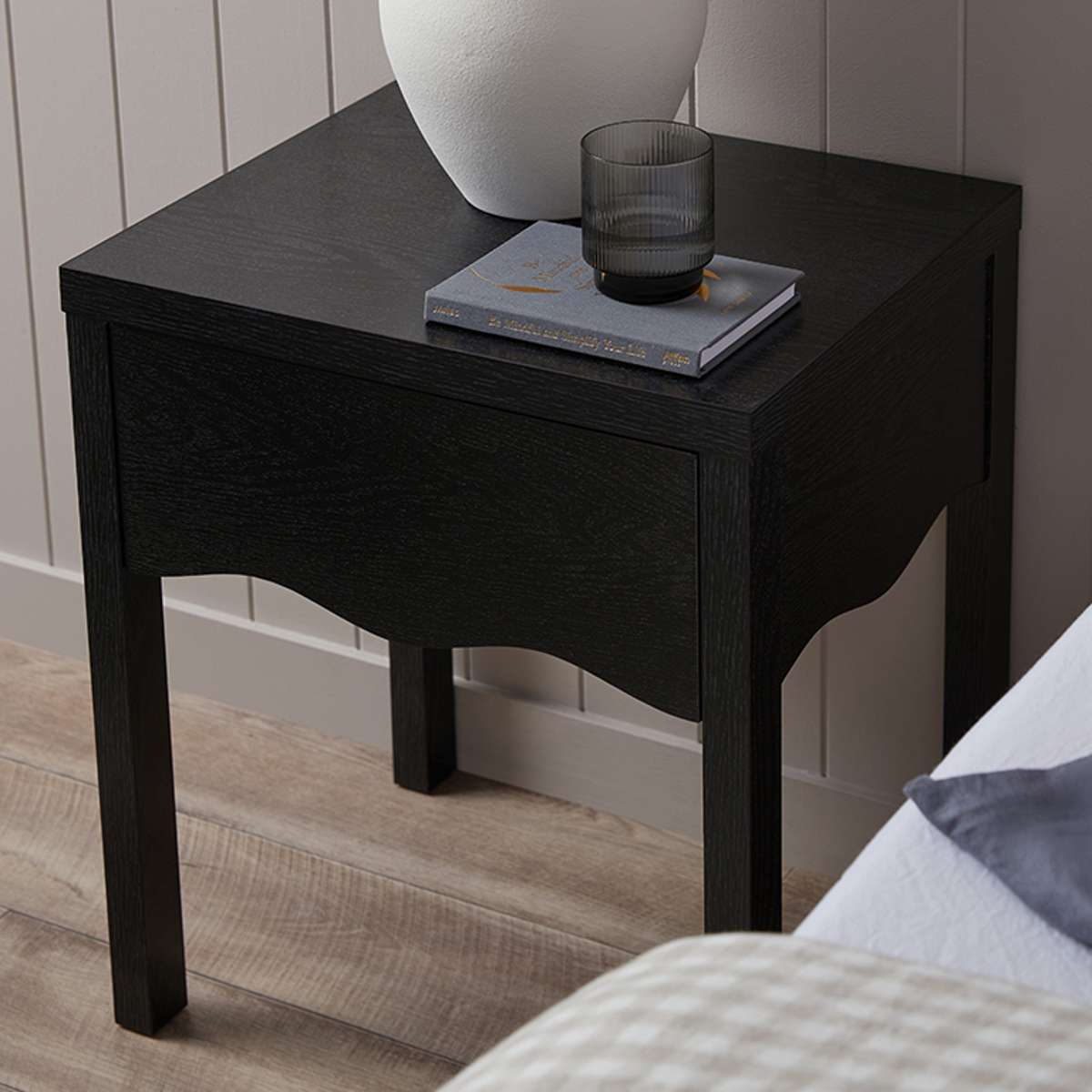 Malena Bedside Table - Black - Mocka New Zealand