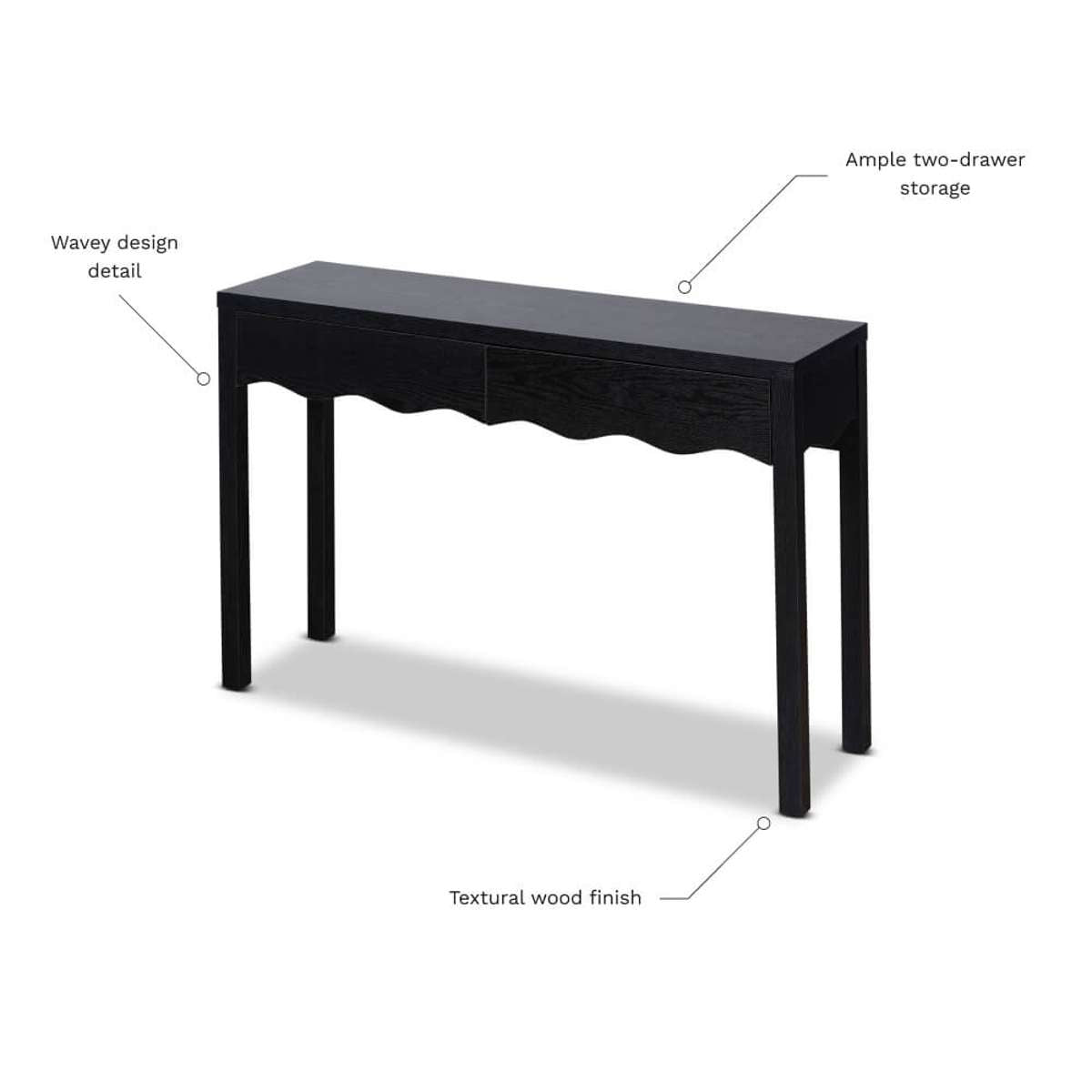 Malena Console Table - Black - Mocka New Zealand
