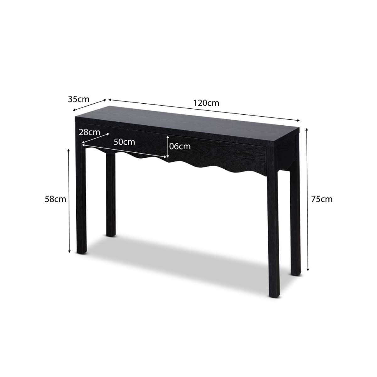Malena Console Table - Black - Mocka New Zealand