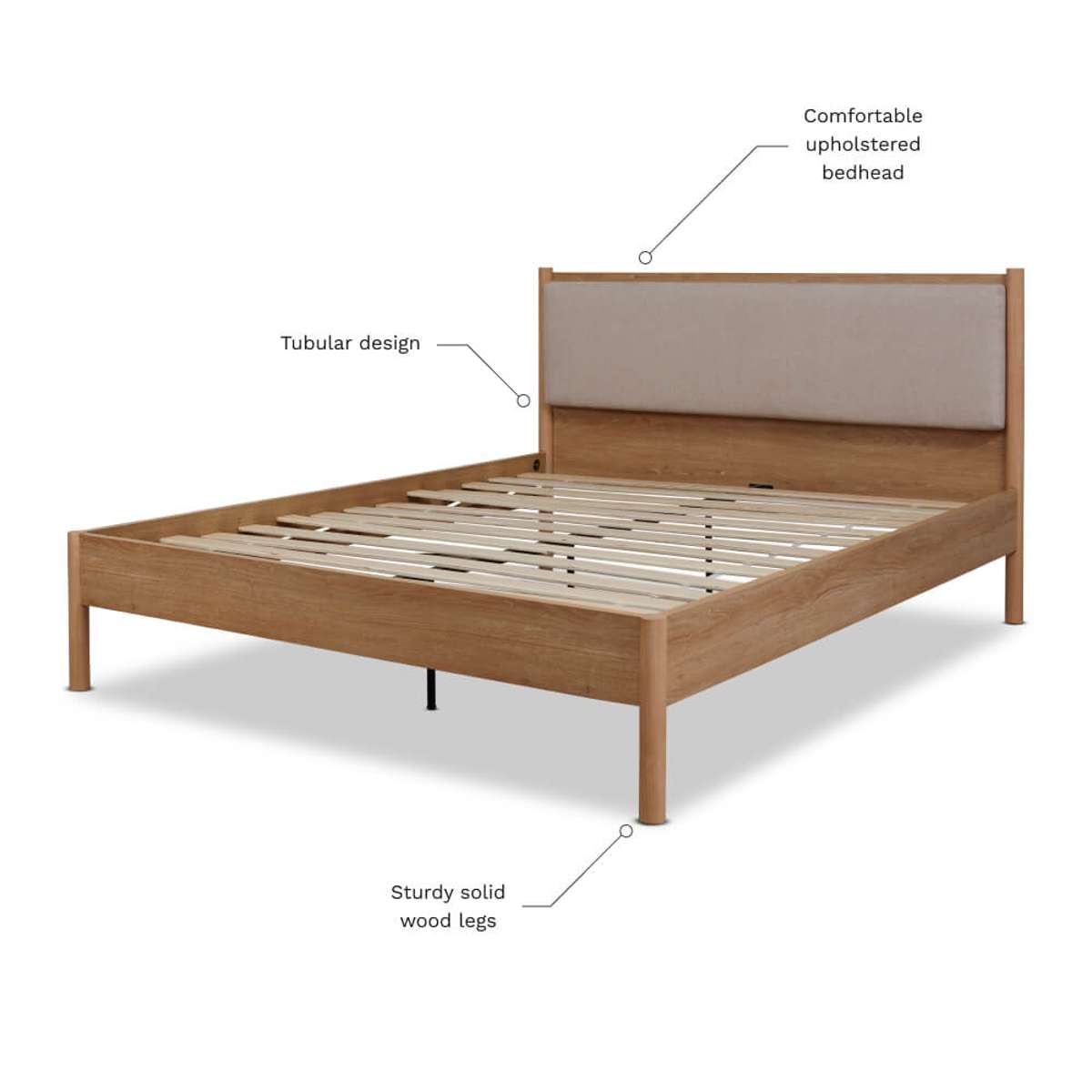 Blair Bed - Queen - Mocka New Zealand