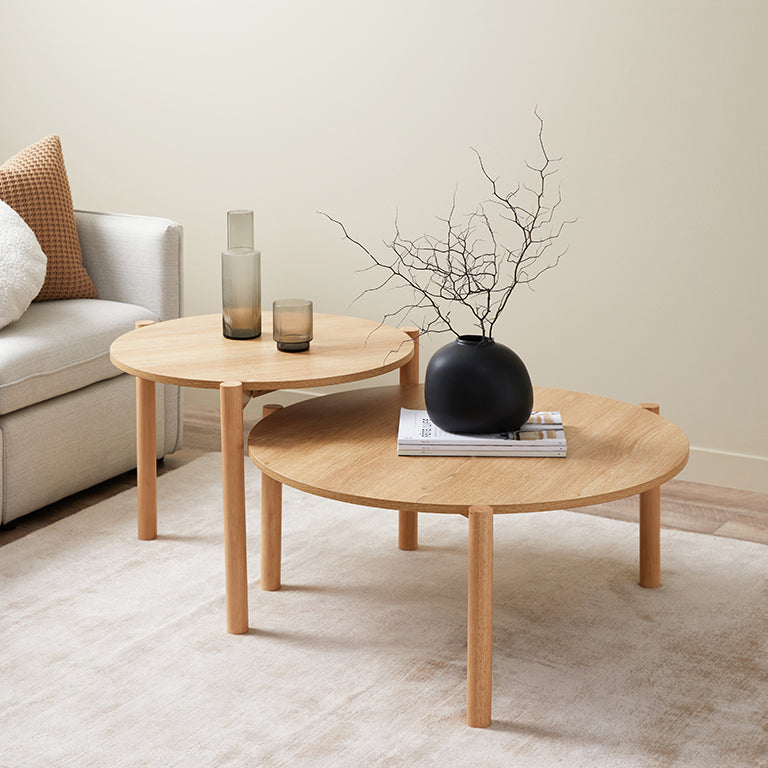 Blair Round Nesting Coffee Tables | Set of 2 | Mocka NZ