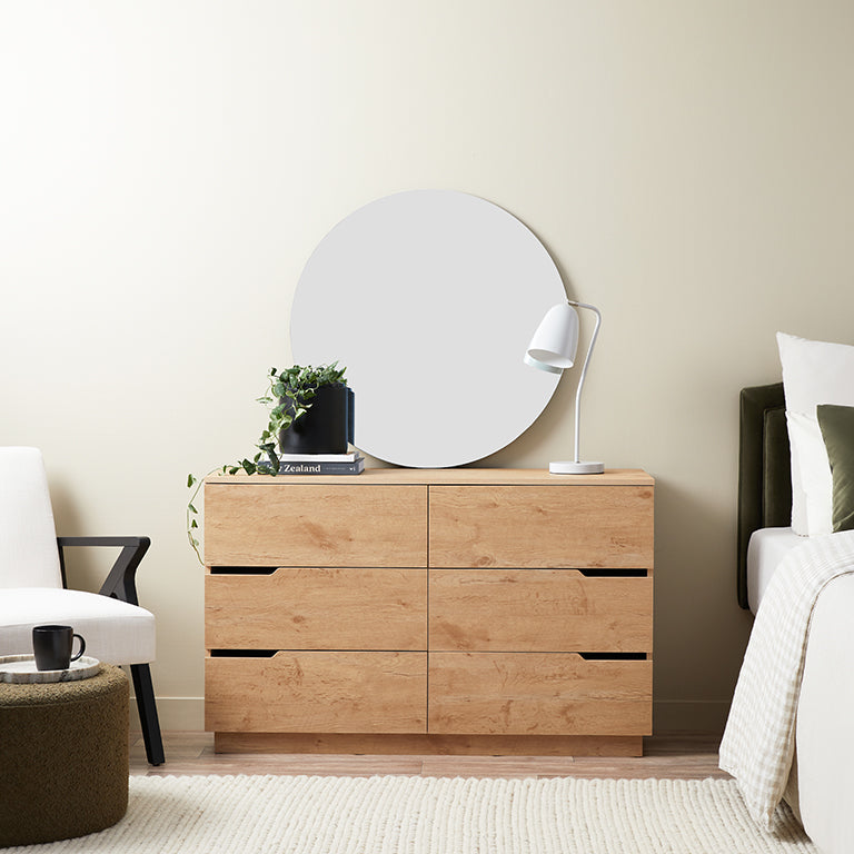 Zack Six Drawer - Natural - Mocka New Zealand