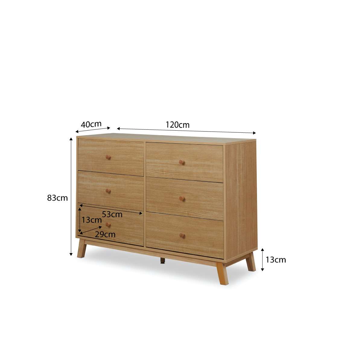 Aspen Six Drawer - Natural - Mocka New Zealand