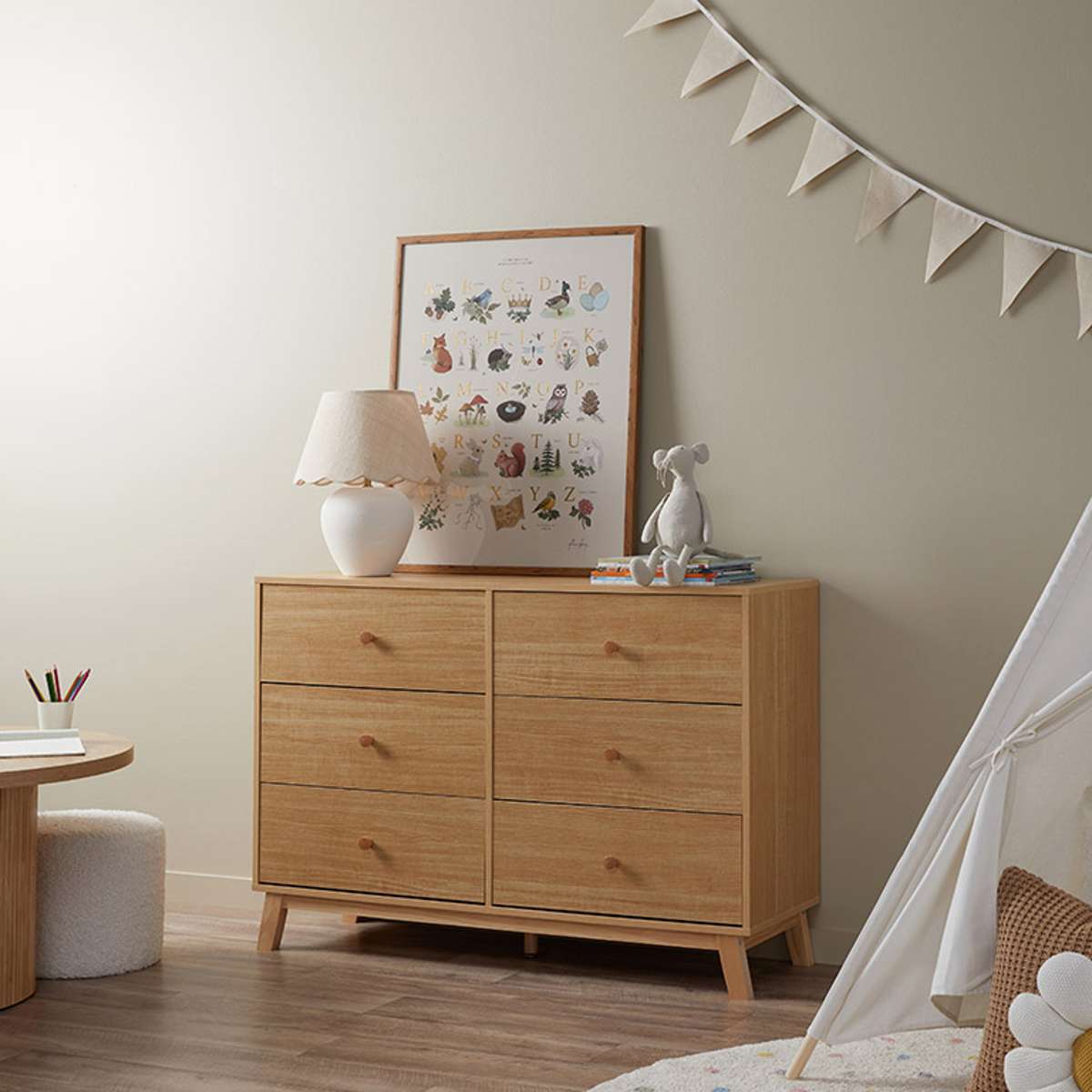 Aspen Six Drawer - Natural - Mocka New Zealand