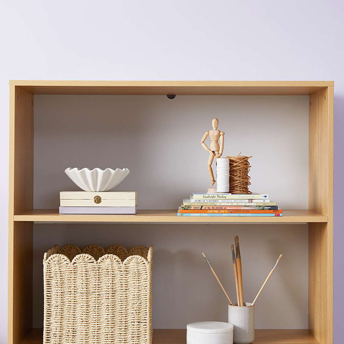 Aspen Bookcase - White/Natural - Mocka New Zealand