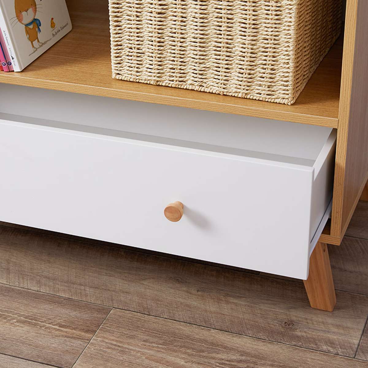 Aspen Bookcase - White/Natural - Mocka New Zealand