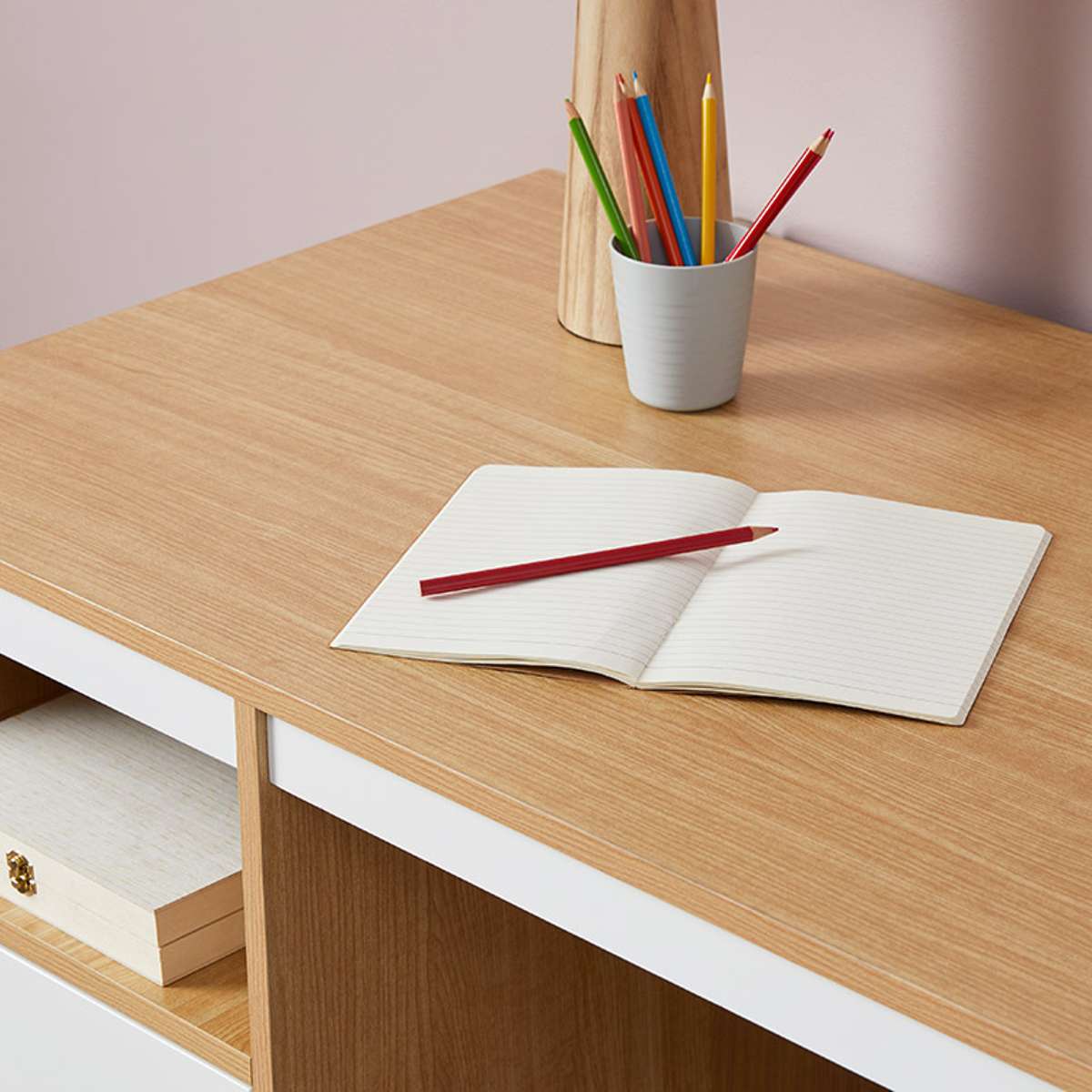 Aspen Desk - White/Natural - Mocka New Zealand