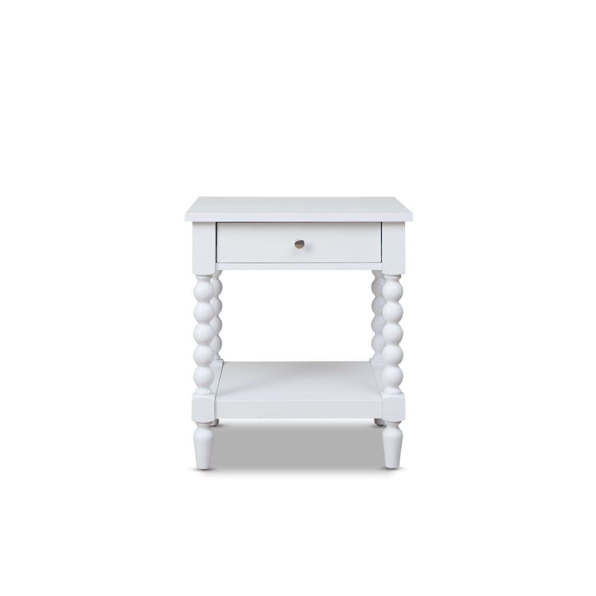 Bobbin Bedside Table - White - Mocka New Zealand