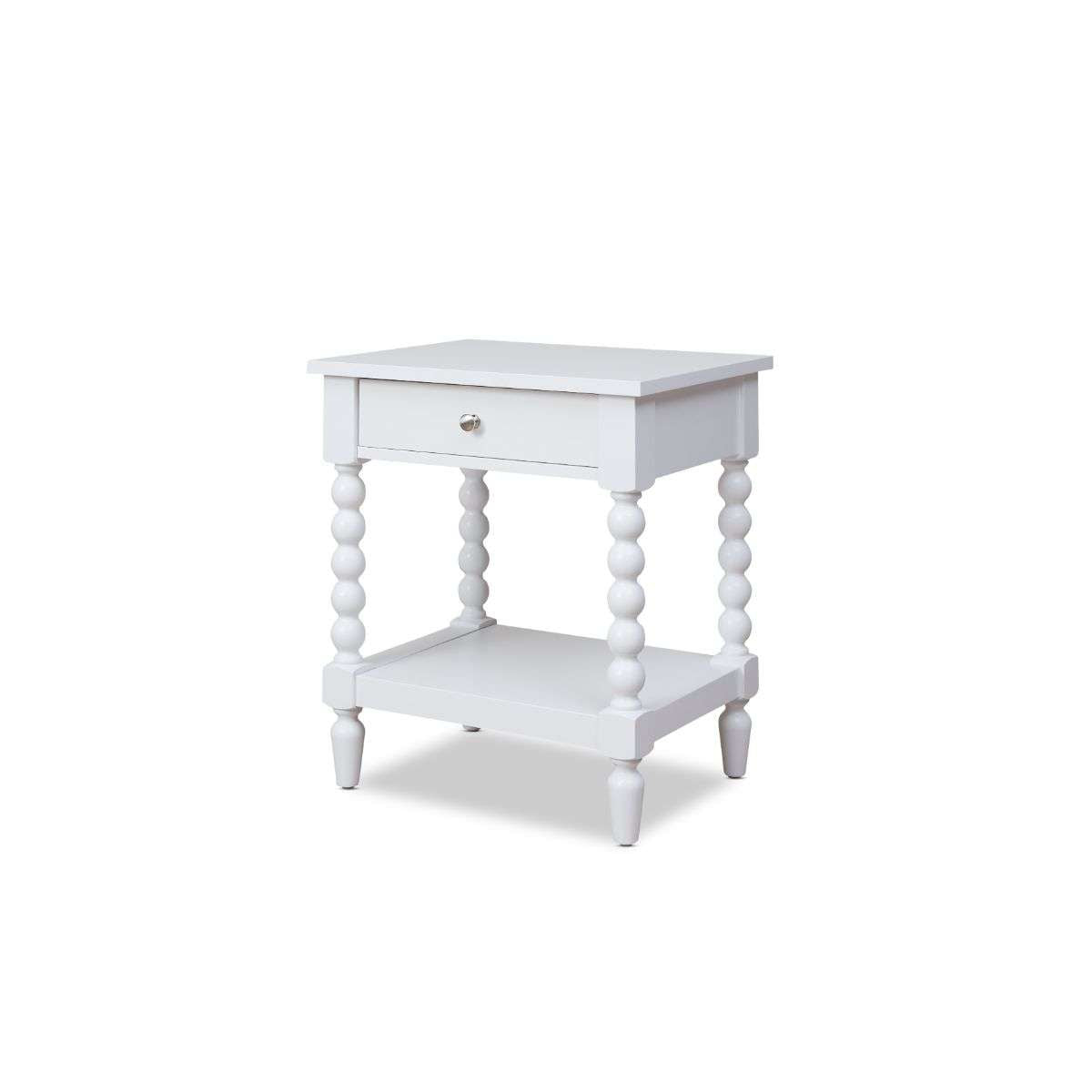 Bobbin Bedside Table - White - Mocka New Zealand