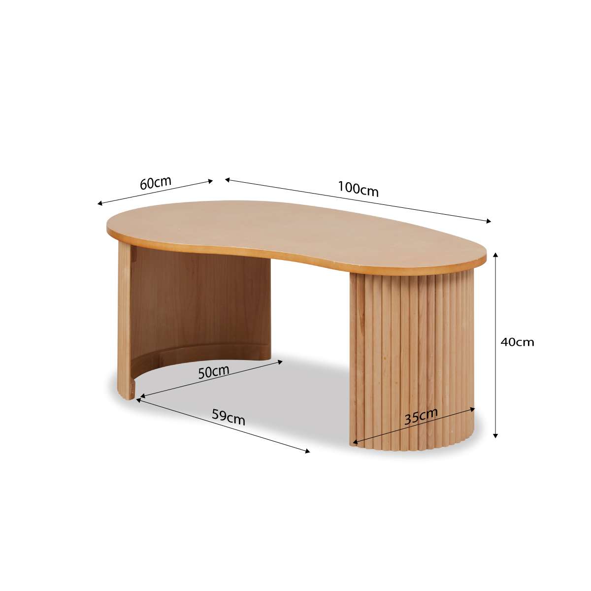 Eve Pebble Shaped Coffee Table - Birch - Mocka New Zealand