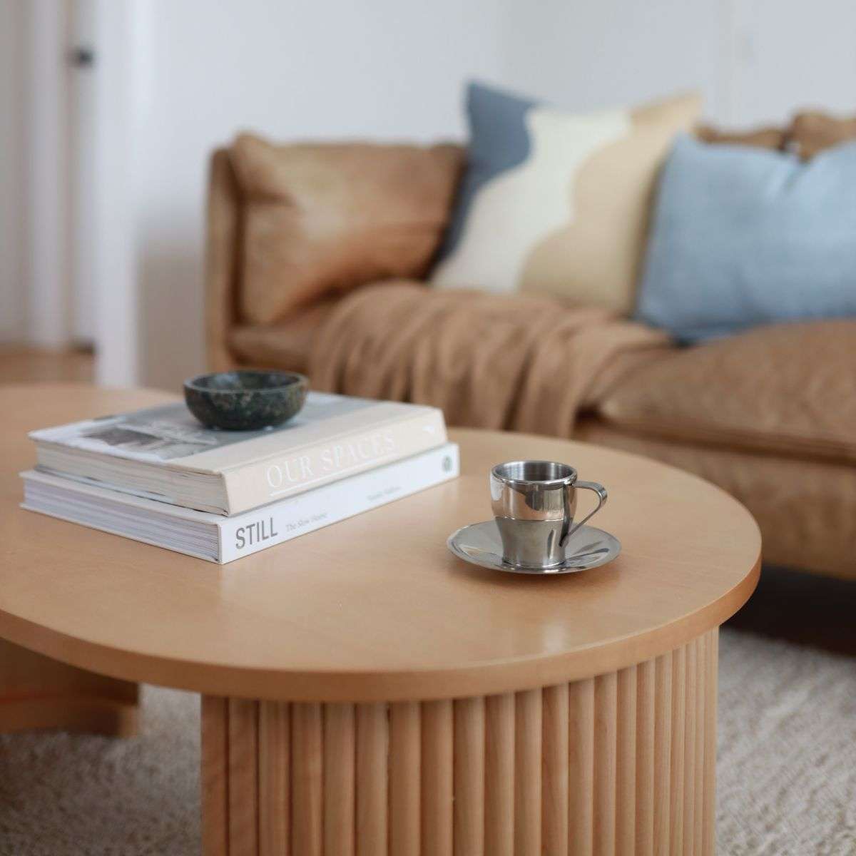 Eve Pebble Shaped Coffee Table - Birch - Mocka New Zealand