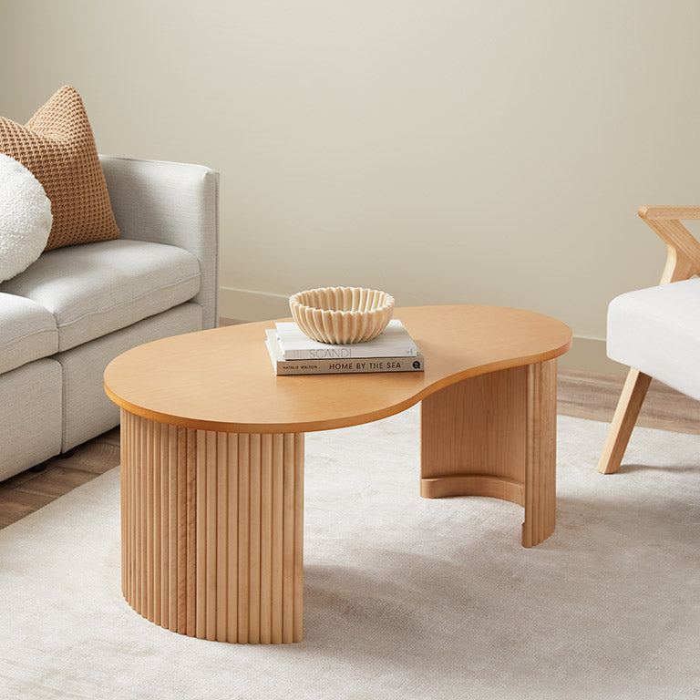 Eve Pebble Shaped Coffee Table - Birch - Mocka New Zealand