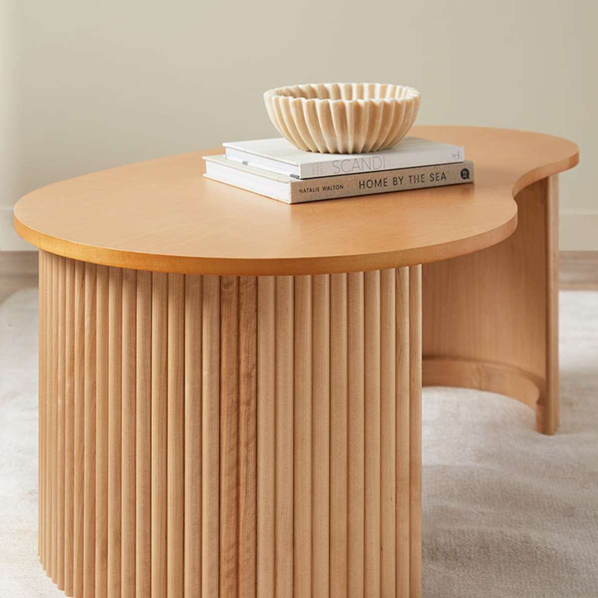 Eve Pebble Shaped Coffee Table - Birch - Mocka New Zealand