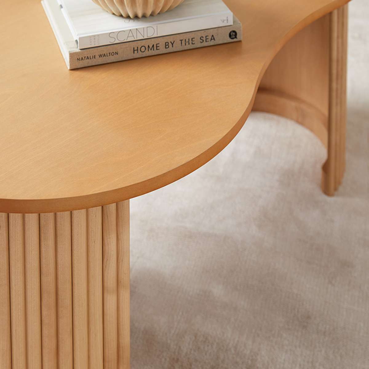 Eve Pebble Shaped Coffee Table - Birch - Mocka New Zealand