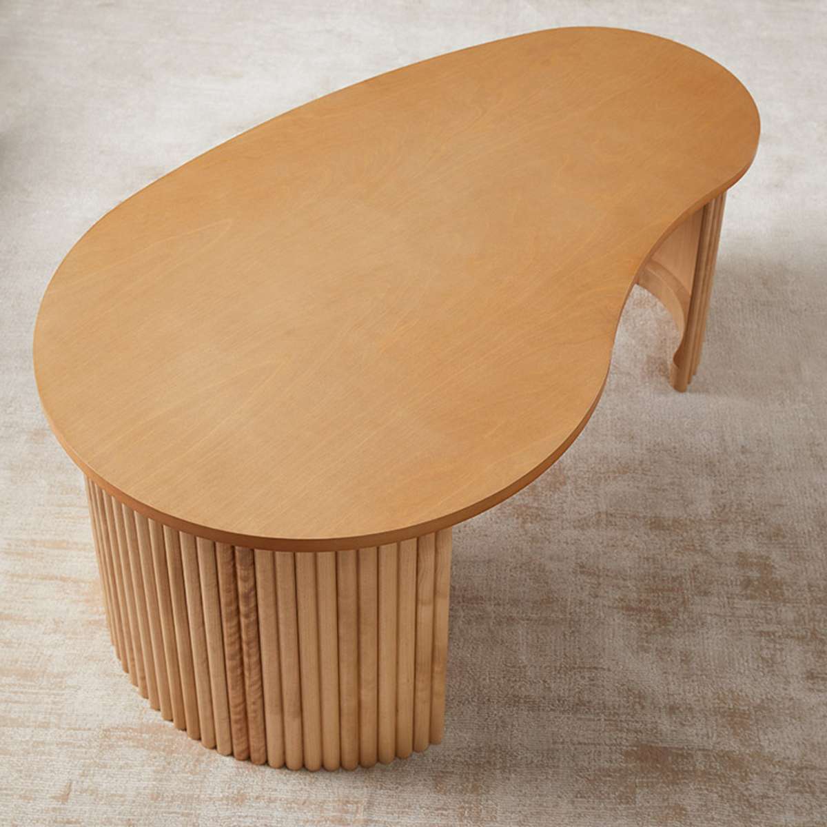 Eve Pebble Shaped Coffee Table - Birch - Mocka New Zealand