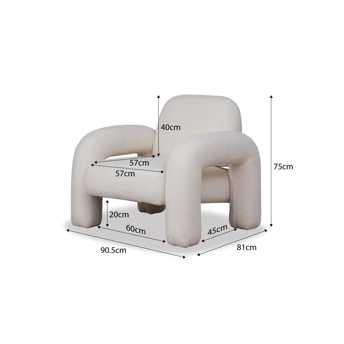 Felix Teddy Occasional Chair Cream