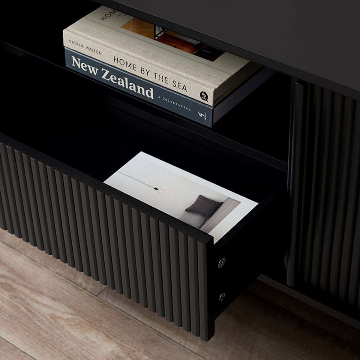 Maeve Entertainment Unit - Black - Mocka New Zealand