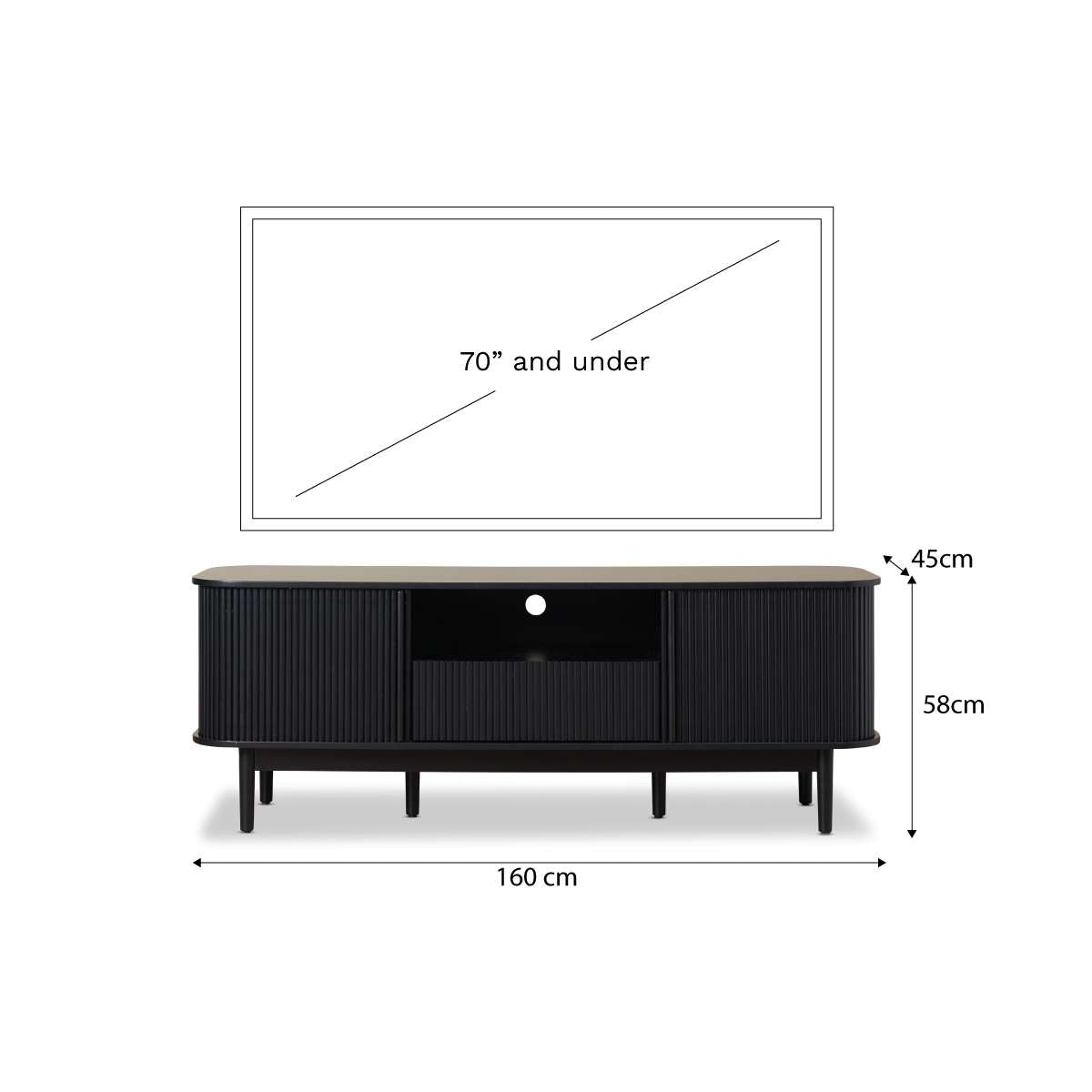Maeve Entertainment Unit - Black - Mocka New Zealand
