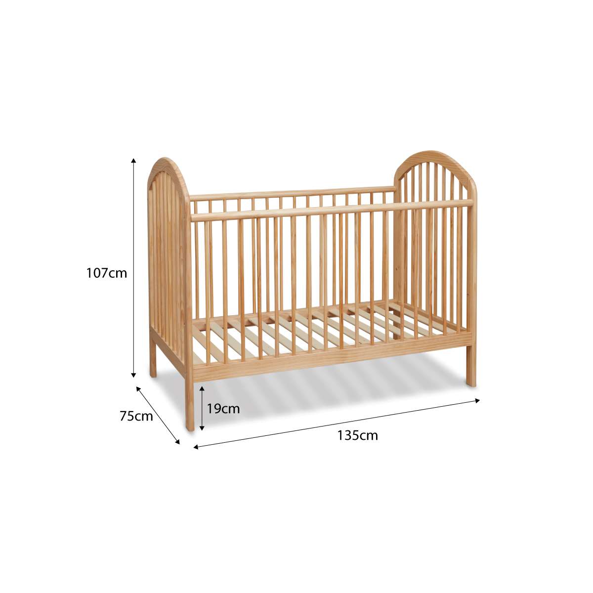 Archie Cot Toddler Bed Frame Mocka NZ