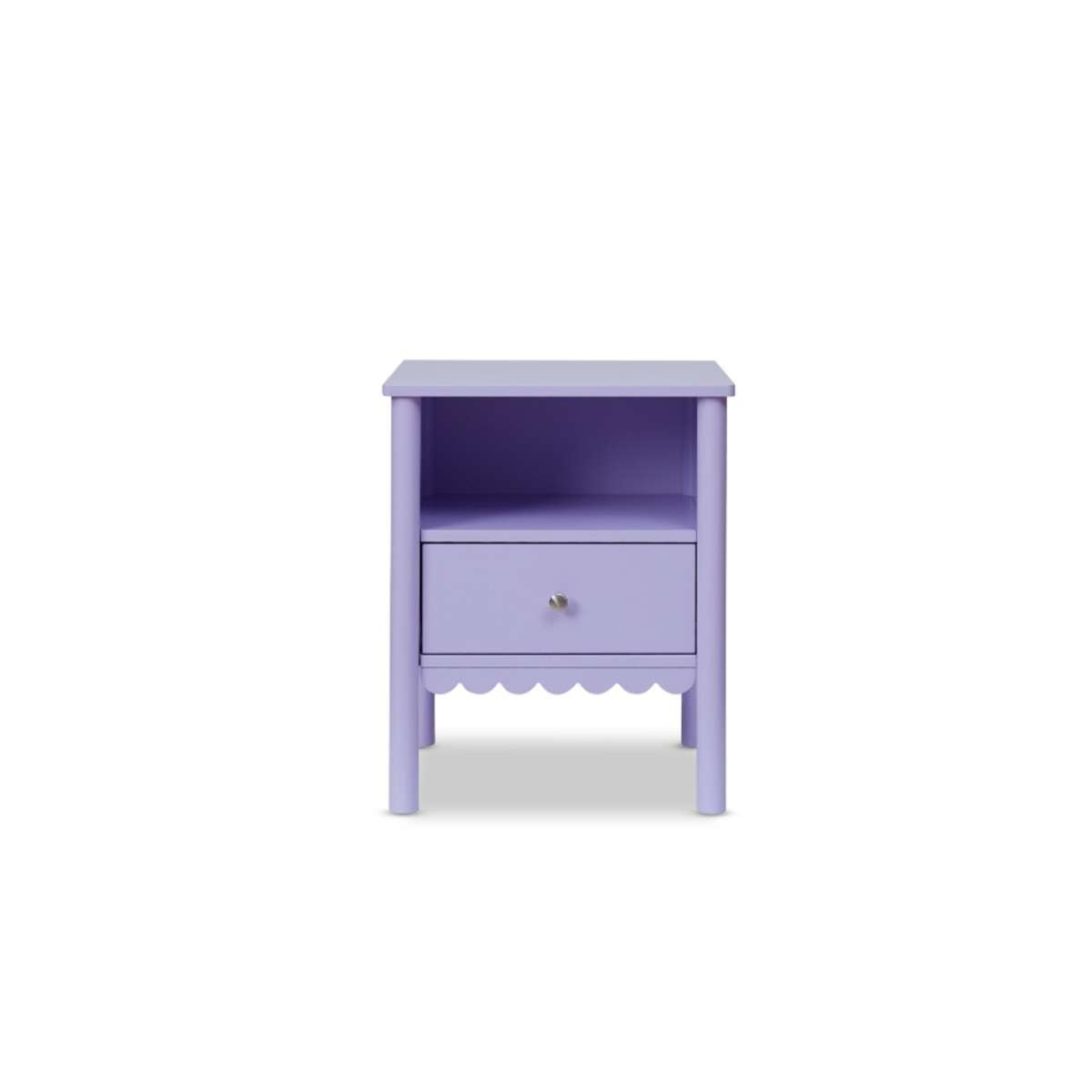 Maisie Scalloped Bedside Table - Lilac - Mocka New Zealand