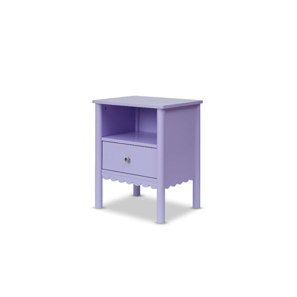 Maisie Scalloped Bedside Table - Lilac - Mocka New Zealand
